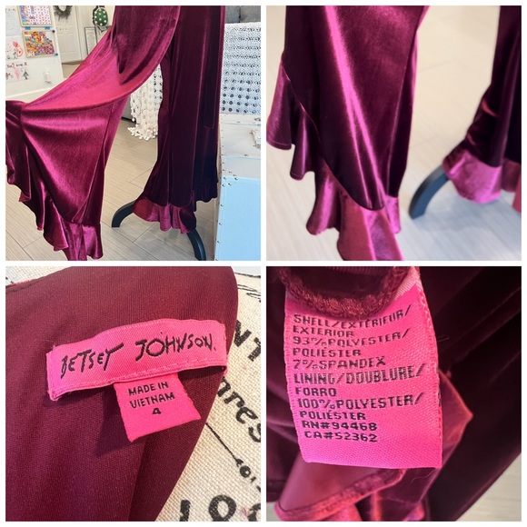 Circa 2000s Betsey Johnson Ruffled Bell Bottom Jumpsuit Size 4 - Picture 7 of 7